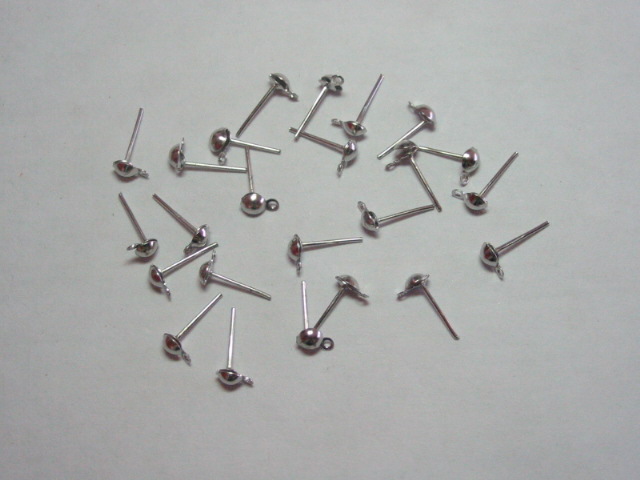 500 Metal Earring posts with rings finding - Click Image to Close
