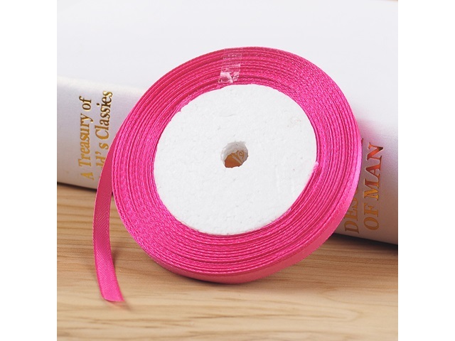 10Rolls X 25Yards Fuschia Satin Ribbon 15mm