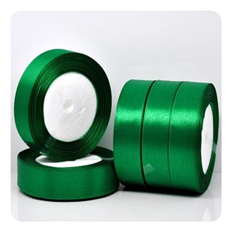 10Rolls X 25Yards Green Satin Ribbon 18mm - Click Image to Close