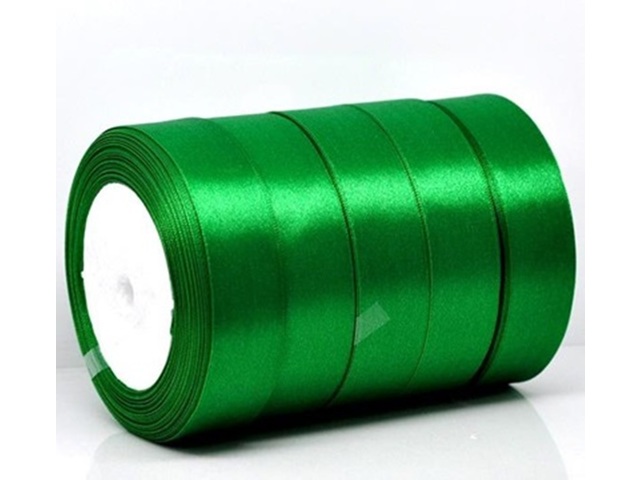 5Rolls X 25Yards Green Satin Ribbon 25mm