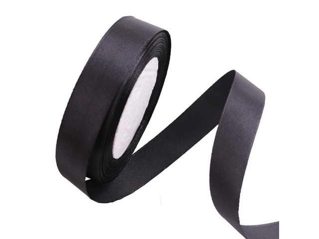 10Rolls X 25Yards Black Satin Ribbon 9mm