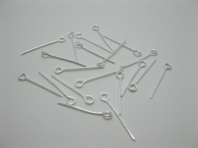 (image for) 250Gram Silver Plated Eye Pins Jewelry Finding 30mm