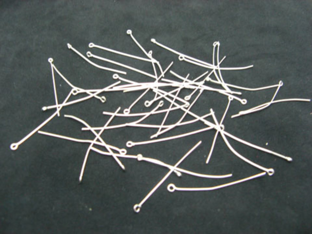 (image for) 250Gram Silver Plated Eye Pins Jewelry Finding 30mm