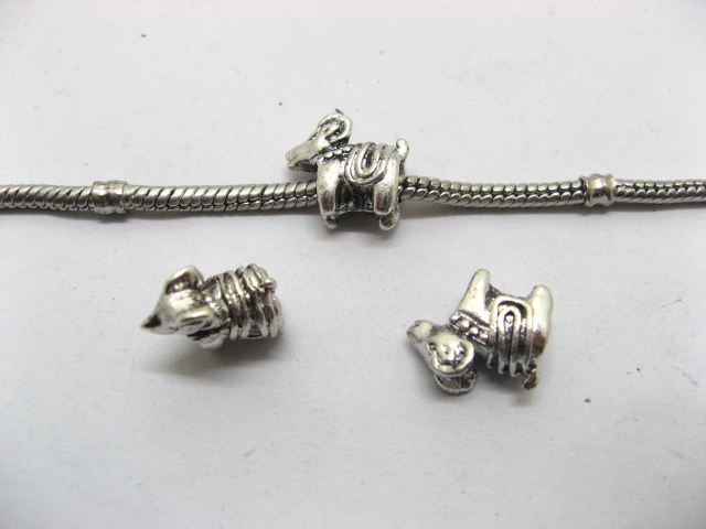 20 Nickel Plated European Goat Thread Beads ac-sp477 - Click Image to Close