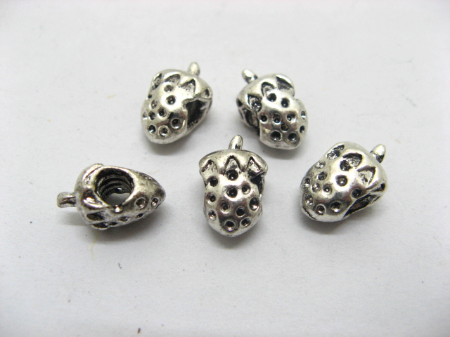 20 Nickel Plated European Strawberry Thread Beads ac-sp491
