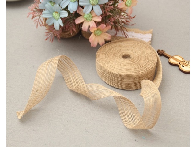 100M Burlap Rope Ribbon Hemp Cord for Gift Wrapping 10mm Wide - Click Image to Close