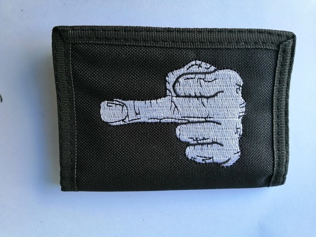 12X Black Nylon Wallets - Middle Finger Design 12X Black Nylon Wallets - Middle Finger Design