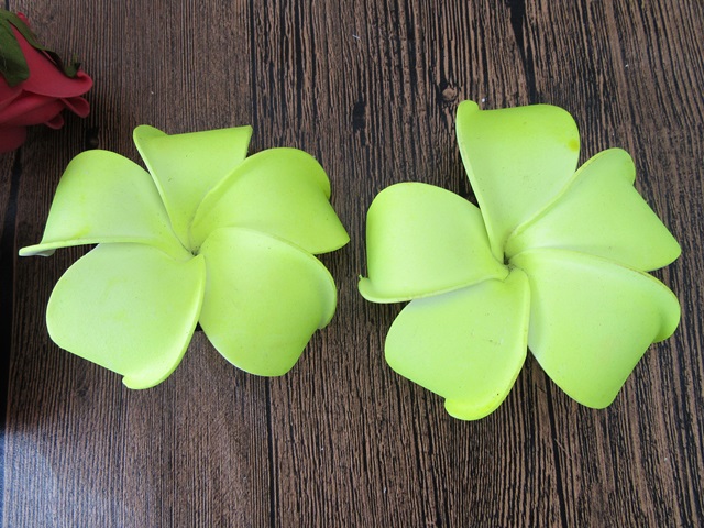 12Pcs Light Green Frangipani Hair Clips 95mm Dia. 12Pcs Light Green Frangipani Hair Clips 95mm Dia.