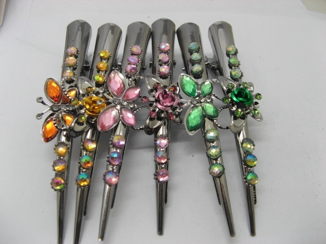 12pcs Chic Designer Hair Clips,Rhinestone Floral Clips 12pcs Chic Designer Hair Clips,Rhinestone Floral Clips