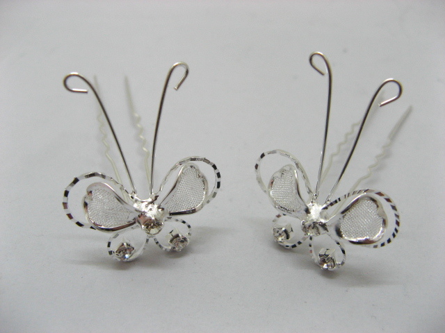 (image for) 1x12 Chic Designer Flower Rhinestone Hair Clip