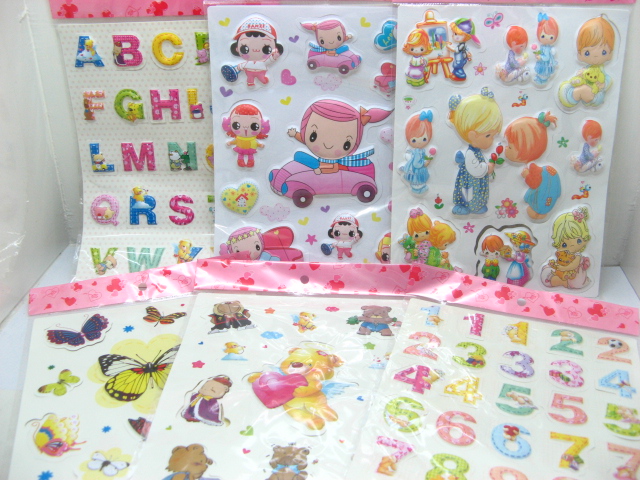 20 Sheet Assorted Lovely Cartoon Stick for Attraction - Click Image to Close