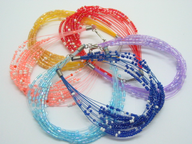 (image for) 60 Fashion Multi-loop Colourful Beaded Bracelets