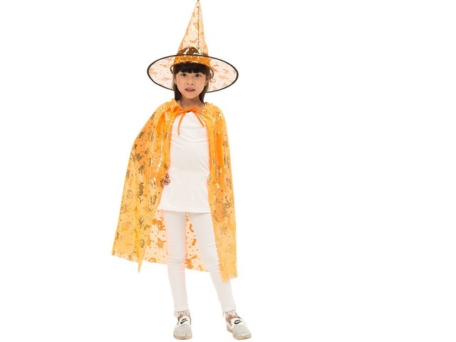 5X Halloween Costumes Witch Wizard Cloak for Kids Mixed