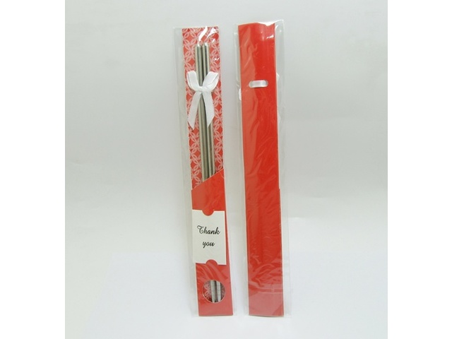 10Pairs Stainless Steel Chopsticks in Artistic Sleeve - Red 10Pairs Stainless Steel Chopsticks in Artistic Sleeve - Red