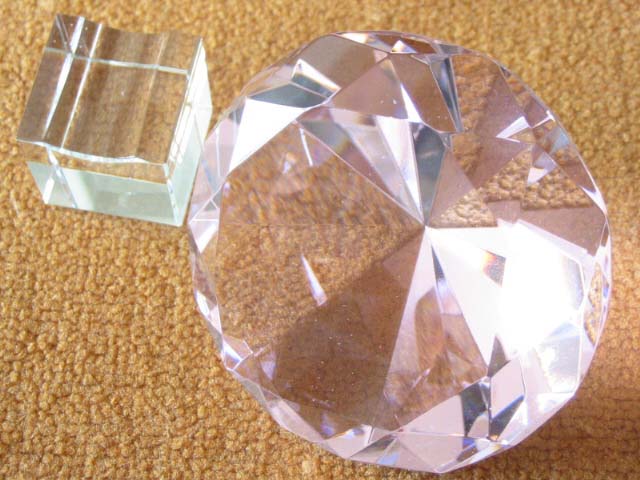 1Pc NEW Pink Taper Crystal Ball 100mm - Click Image to Close