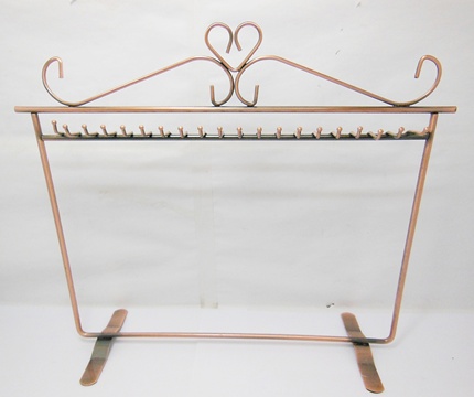 1X Copper Twisted T-bar Necklace Earring Display Rack - Click Image to Close