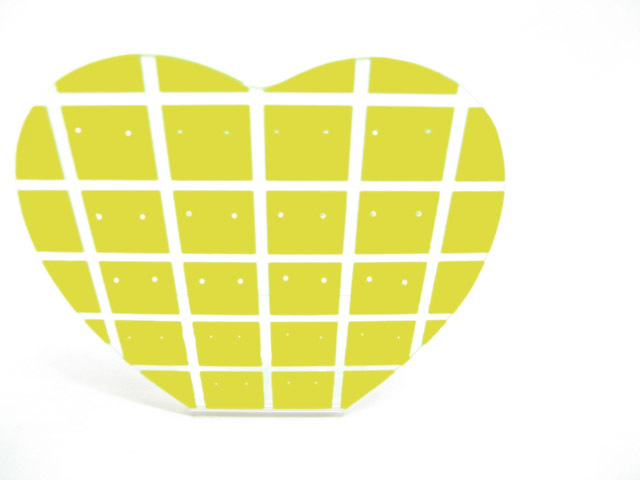 10X Yellow Heart Earring Display Stand Holds 18prs