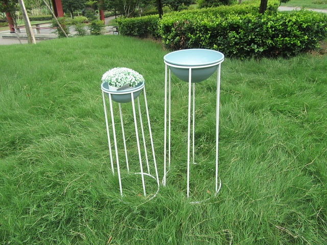 (image for) 1Set x 2Pcs White & Blue Modern Flower Plant Display Stand