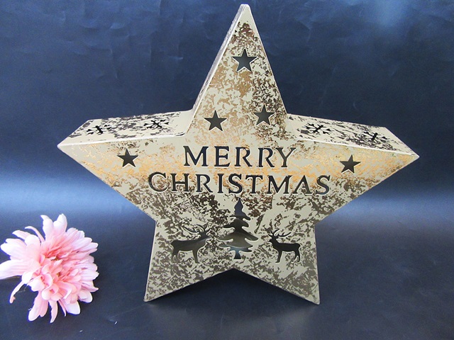 3Pcs Iron Art Star Shape Candle Holder Merry Xmas Mixed - Click Image to Close
