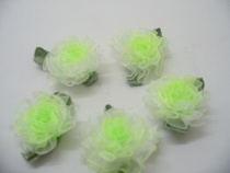 144 Green Silk Flower Embellishments jew-r3 - Click Image to Close