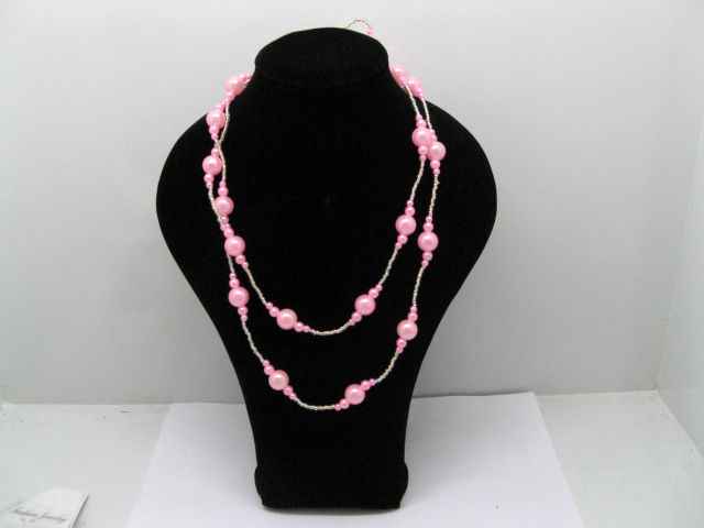 12 Fashion Simulate Pearl Beads Long Necklaces 150cm - Click Image to Close