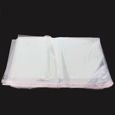 500 Clear Self-Adhesive Seal Plastic Bags 22x35cm - Click Image to Close