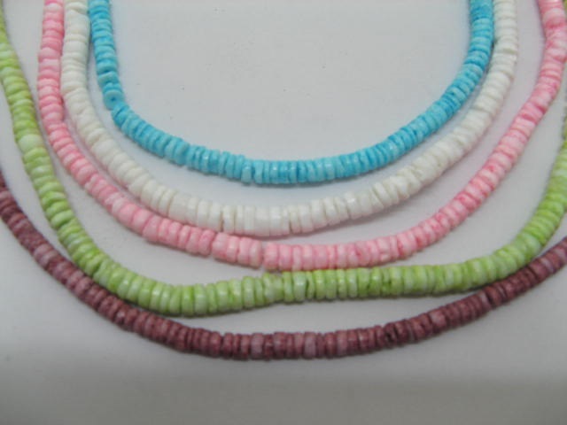 5 Strands Mixed Colours 62cm Shell Beads 5 Strands Mixed Colours 62cm Shell Beads