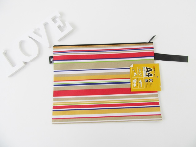 5Pcs Stripe Zip File Bags Storage Waterproof Document Folder 5Pcs Stripe Zip File Bags Storage Waterproof Document Folder