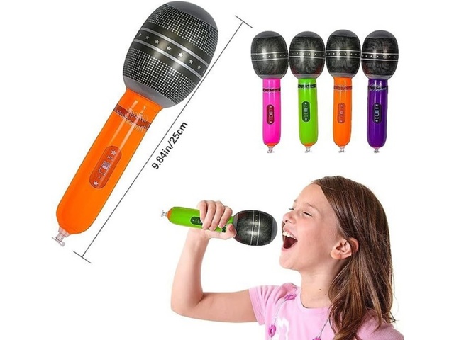 12Pcs Inflatable Pretend Microphone Rock Star Blow-up Toys