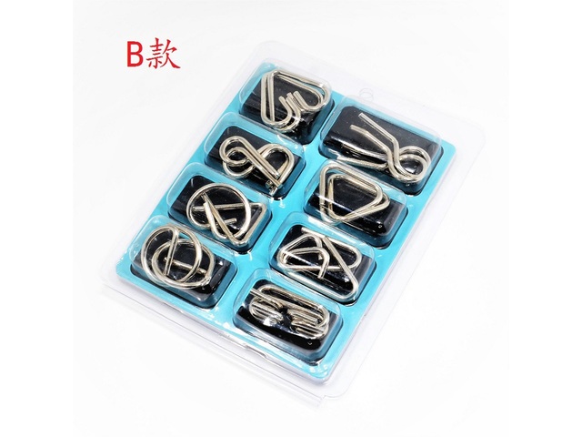 5Sheets X 8Sets Funny Metal Chinese Magic Puzzle toy-m41