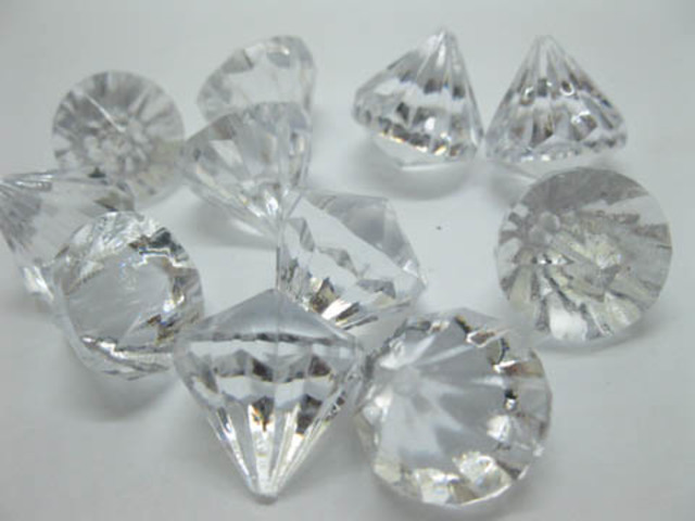 90X Clear Acrylic Diamond Pieces Stones Wedding Party - Click Image to Close