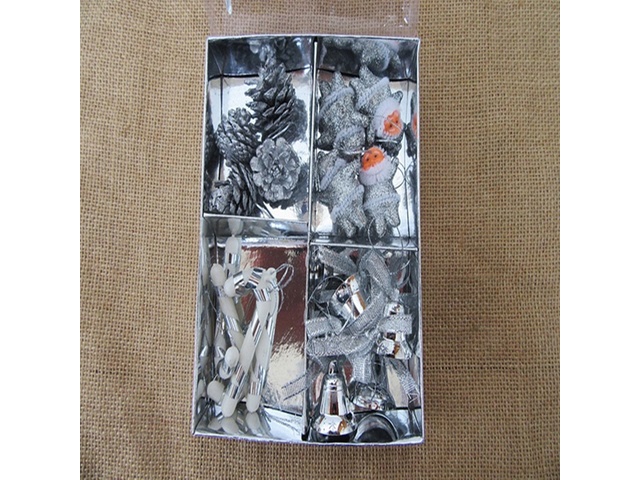 1Set Silver Christmas Pendant Hanging Ornament Decoration
