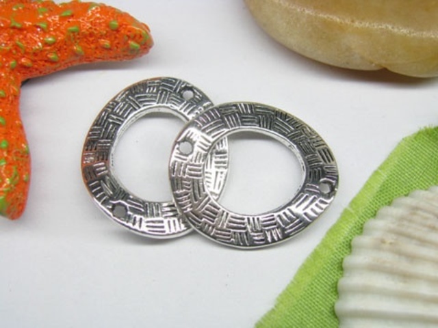 20pcs Metal Big Oval Twist Beads yw-ac-mb44 - Click Image to Close