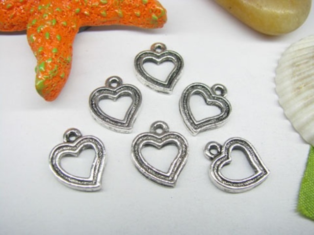 50pcs Metal Lovely Heart Charms yw-ac-mc44