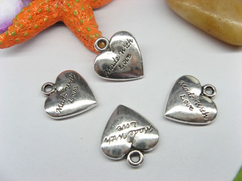 20pcs Metal Heart Charms yw-ac-mc6 - Click Image to Close