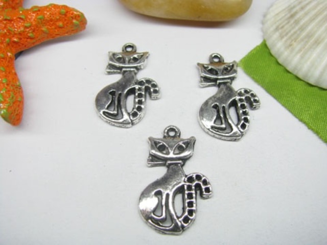 20pcs Metal Elegant Cat Princess Charms yw-ac-mc66 - Click Image to Close