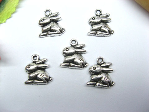 20pcs Tibetan Silver Lovely Rabbit Charms yw-ac-mc74 - Click Image to Close