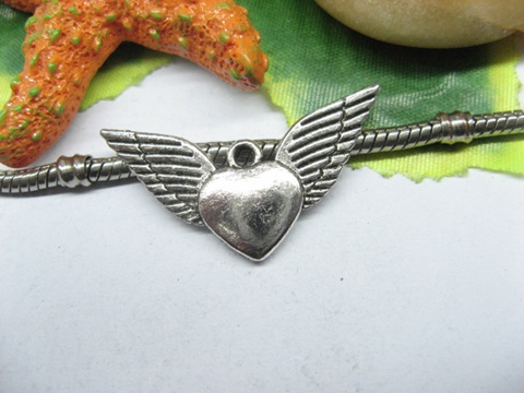 20pcs Metal Heart and Wing Charms yw-ac-mc88 - Click Image to Close