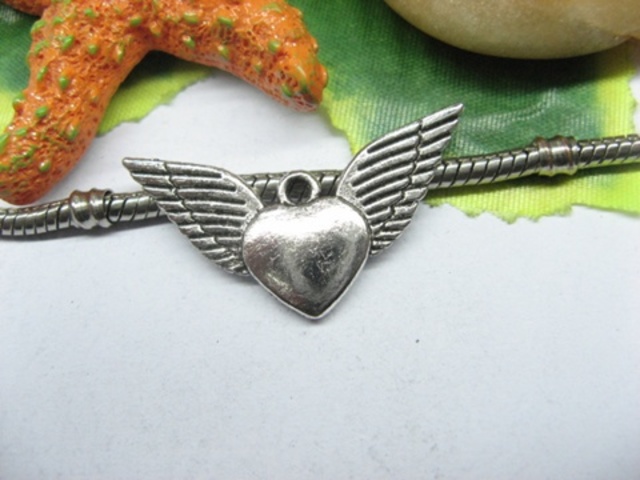 20pcs Metal Heart and Wing Charms yw-ac-mc88 20pcs Metal Heart and Wing Charms yw-ac-mc88