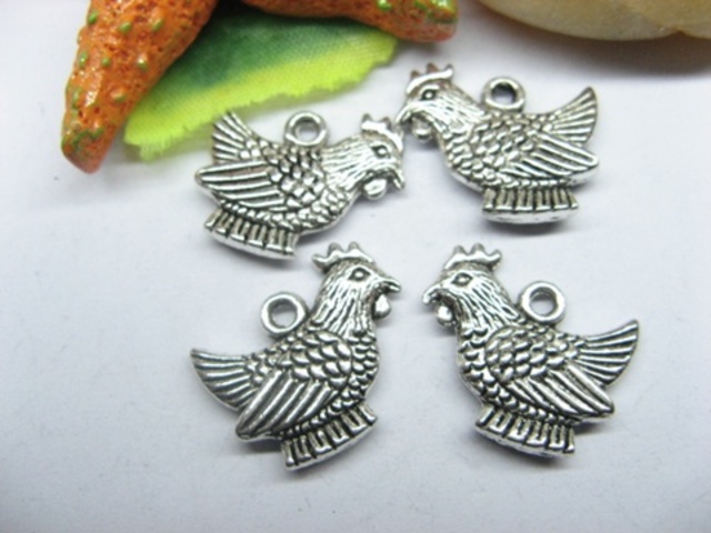 20pcs Cock Metal Charms yw-ac-mc98 - Click Image to Close