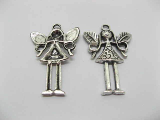 20 pcs Metal Pretty Girl Pendants yw-ac-mp3 - Click Image to Close