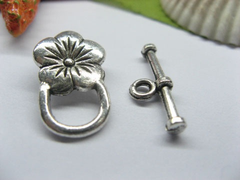 50sets Metal Flower Toggle Clasp yw-ac-tc104 - Click Image to Close