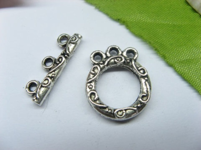 50sets Metal Bali-Style Toggle Clasp yw-ac-tc11