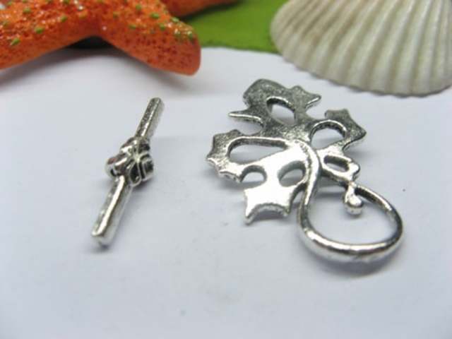 50sets Metal Leaf Toggle Clasp yw-ac-tc112 - Click Image to Close