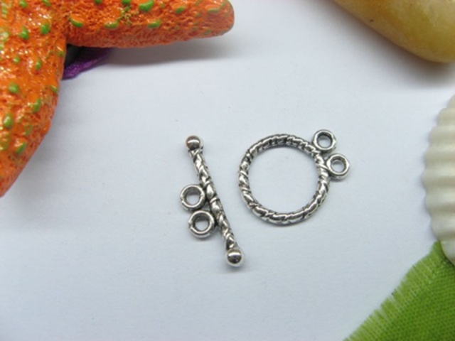 50sets Metal 2 Strand Round Toggle Clasp yw-ac-tc115