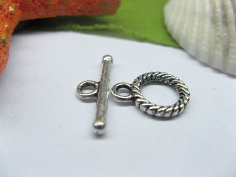 50sets Metal Circle Twisted Toggle Clasp yw-ac-tc129 - Click Image to Close