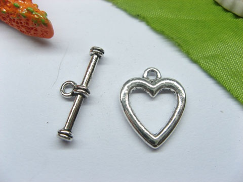 50sets Metal Heart Toggle Clasp yw-ac-tc14 - Click Image to Close