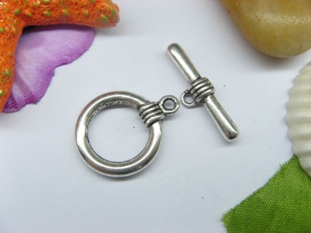 50sets Metal Smooth Circle Toggle Clasp yw-ac-tc20 - Click Image to Close