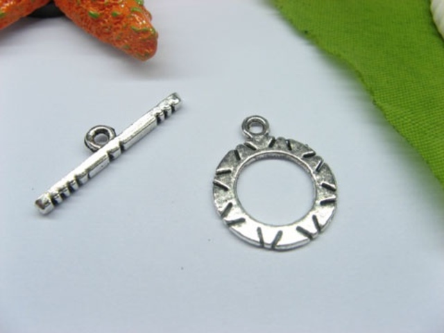 50sets Metal Flat Round Toggle Clasp yw-ac-tc25