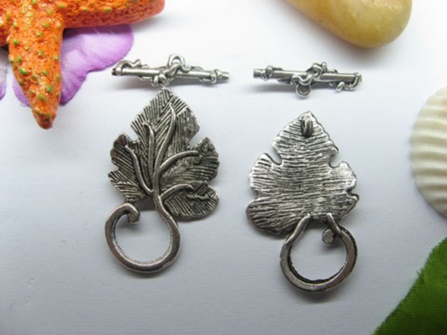 50sets Metal Leaf Toggle Clasp yw-ac-tc40